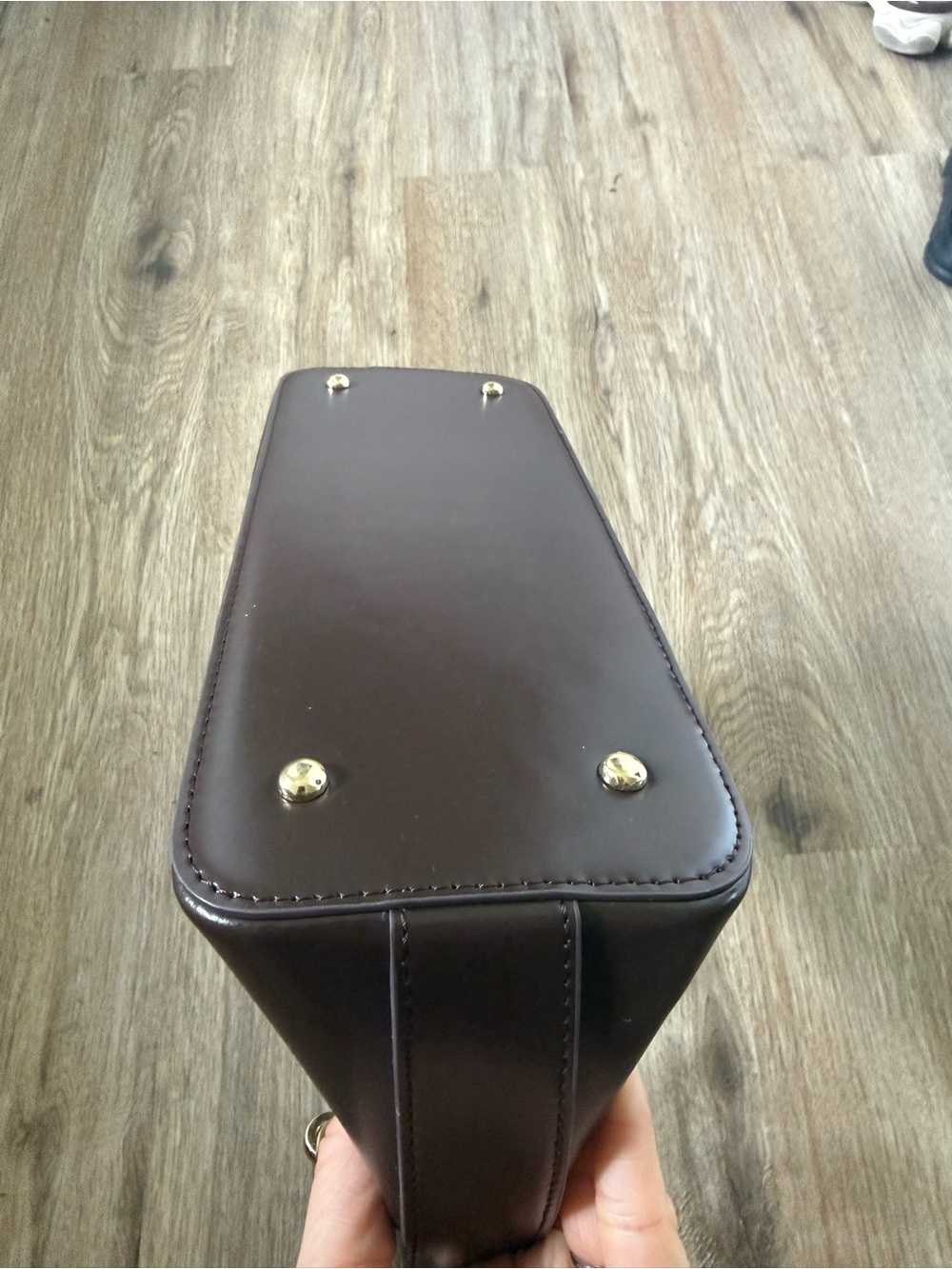 VERAFIED Dark Brown Leather Shoulder Bag - Picture 2 of 4